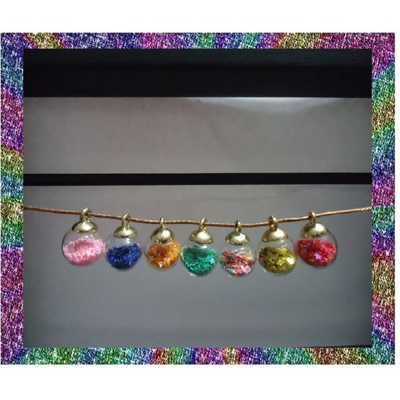 NEW Glitter Star Glass Ball Interchangeable Charm Earrings 7 Pairs in Set - Picture 5 of 7